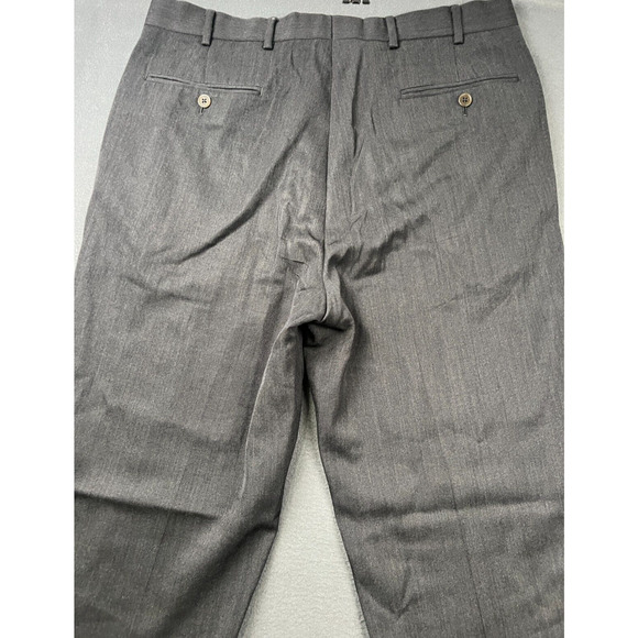 Brooks Brothers Pants Men 34x32 Black 100% Wool Madison‎ Dress Trousers - Picture 8 of 13